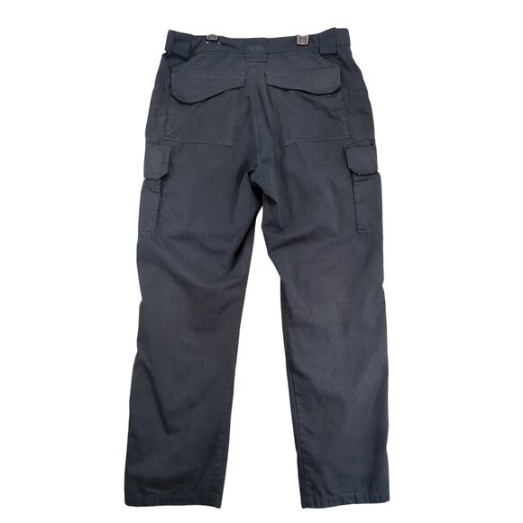 Tru-Spec Tactical Cargo Pants Mens 36x33 Black Ripstop Adj Waist Reinforced Knee - Picture 2 of 10